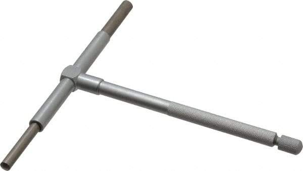 Value Collection - 3-1/2 to 6 Inch, 5.85 Inch Overall Length, Telescoping Gage - 5 Inch Long Handle, Hardened Tool Steel, Satin Chrome Finish - Exact Industrial Supply