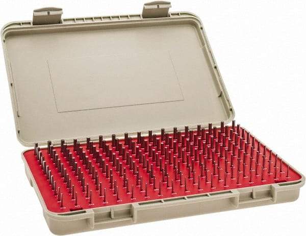 Vermont Gage - 190 Piece, 0.061-0.25 Inch Diameter Plug and Pin Gage Set - Minus 0.0002 Inch Tolerance, Class ZZ - Exact Industrial Supply