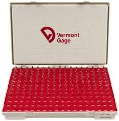 Vermont Gage - 190 Piece, 0.061-0.25 Inch Diameter Plug and Pin Gage Set - Plus 0.0002 Inch Tolerance, Class ZZ - Exact Industrial Supply
