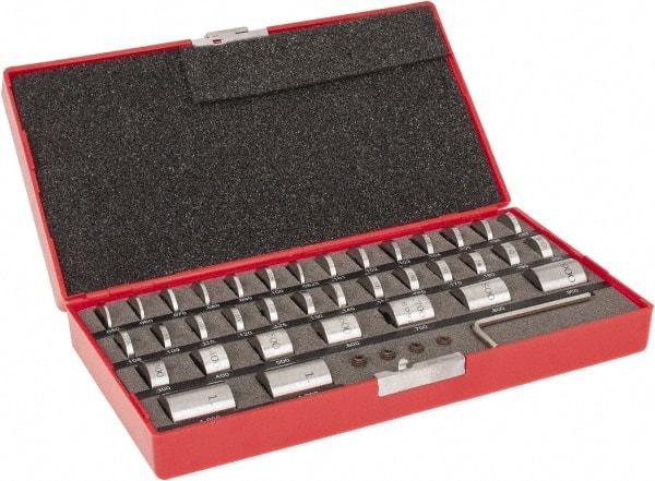 Value Collection - 36 Piece, 0.05 to 1", Spacer Block Set - Round, 0.0001" Tolerance - Exact Industrial Supply