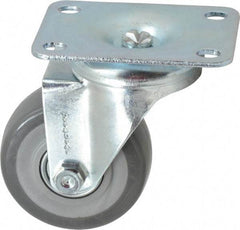 Shepherd - 3" Diam x 1-1/4" Wide x 4-1/4" OAH Top Plate Mount Swivel Caster - Polyurethane, 185 Lb Capacity, Ball Bearing, 2-5/8 x 3-3/4" Plate - Exact Industrial Supply