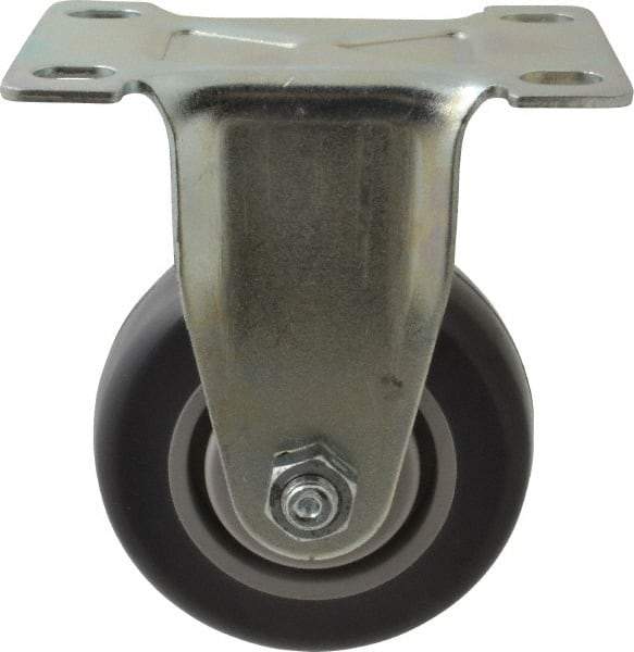 Shepherd - 3" Diam x 1-1/4" Wide x 4-1/4" OAH Top Plate Mount Rigid Caster - Polyurethane, 185 Lb Capacity, Ball Bearing, 2-5/8 x 3-3/4" Plate - Exact Industrial Supply