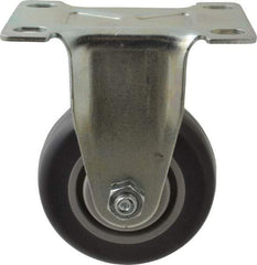 Shepherd - 3" Diam x 1-1/4" Wide x 4-1/4" OAH Top Plate Mount Rigid Caster - Polyurethane, 185 Lb Capacity, Ball Bearing, 2-5/8 x 3-3/4" Plate - Exact Industrial Supply