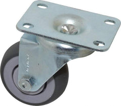 Shepherd - 3" Diam x 1-1/4" Wide x 4-1/4" OAH Top Plate Mount Swivel Caster - TPR, 165 Lb Capacity, Ball Bearing, 2-5/8 x 3-3/4" Plate - Exact Industrial Supply