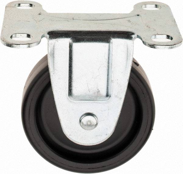 Shepherd - 3" Diam x 13/16" Wide x 3-1/2" OAH Top Plate Mount Rigid Caster - Polyolefin, 120 Lb Capacity, Plain Bearing, 2-5/8 x 3-3/4" Plate - Exact Industrial Supply