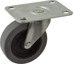 Shepherd - 3" Diam x 13/16" Wide x 3-1/2" OAH Top Plate Mount Swivel Caster - Polyurethane, 120 Lb Capacity, Plain Bearing, 2-5/8 x 3-3/4" Plate - Exact Industrial Supply