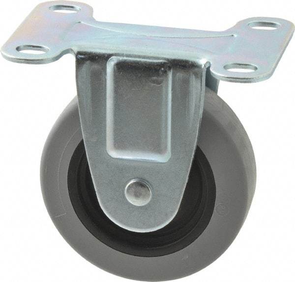 Shepherd - 3" Diam x 13/16" Wide x 3-1/2" OAH Top Plate Mount Rigid Caster - Polyurethane, 120 Lb Capacity, Plain Bearing, 2-5/8 x 3-3/4" Plate - Exact Industrial Supply