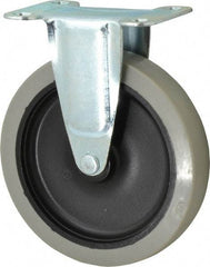 Shepherd - 5" Diam x 15/16" Wide x 5-3/4" OAH Top Plate Mount Rigid Caster - Polyurethane, 160 Lb Capacity, Plain Bearing, 2-5/8 x 3-3/4" Plate - Exact Industrial Supply