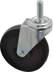 Shepherd - 4" Diam x 15/16" Wide x 4-3/4" OAH Stem Mount Swivel Caster - Soft Rubber, 125 Lb Capacity, Nylon Bearing, 1/2-13 x 1-1/2" Threaded Stem - Exact Industrial Supply
