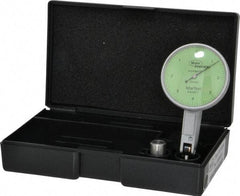 Mahr - 0.004 Inch Range, 0.0001 Inch Dial Graduation, Horizontal Dial Test Indicator - 1-1/2 Inch Green Dial, 0-4-0 Dial Reading - Exact Industrial Supply