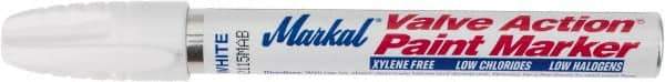 Markal - White Permanent Marker - Felt Tip - Exact Industrial Supply