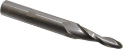 Onsrud - 1/4" Cutting Diam x 1-3/8" Length of Cut, 2 Flute, Upcut Spiral Router Bit - Uncoated, Right Hand Cut, Solid Carbide, 4" OAL x 1/2" Shank Diam, Ball End Taper - Exact Industrial Supply