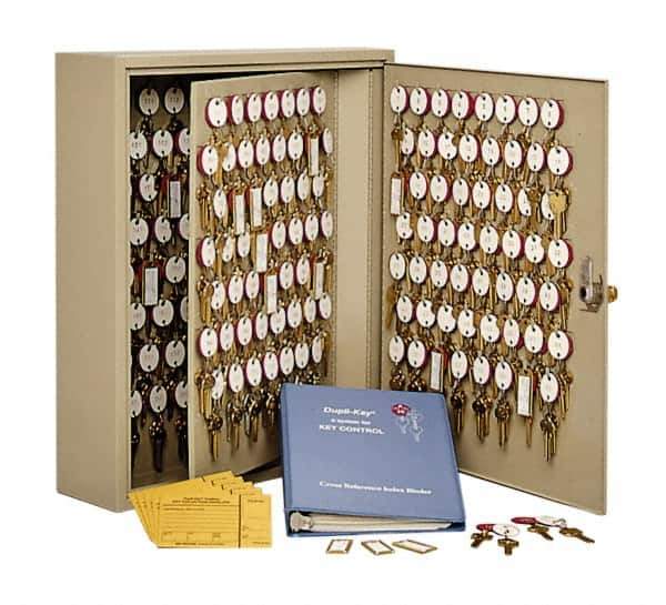 MMF - 180 Keys, Tan Two Tag Key Cabinet - 16-1/2" Wide x 16-1/2" Deep x 20-1/2" High - Exact Industrial Supply