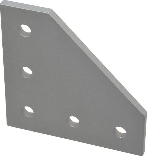 80/20 Inc. - 3" Wide, 3" High, Open Shelving 5 Hole 90° Angled Plate - Aluminum, Use with Series 10 & Bolt Kit 3321 - Exact Industrial Supply