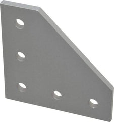 80/20 Inc. - 3" Wide, 3" High, Open Shelving 5 Hole 90° Angled Plate - Aluminum, Use with Series 10 & Bolt Kit 3321 - Exact Industrial Supply