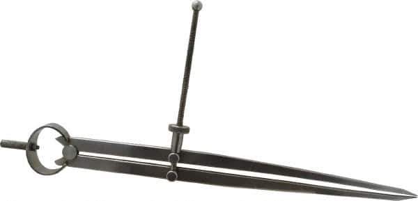 Value Collection - 10 Inch Leg, Spring Joint, Steel, Polished, Divider - 10 Inch Max Measurement, 250mm Max Measurement, Flat Leg with Quick Nut Adjustment - Exact Industrial Supply