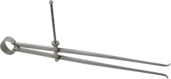 Value Collection - 12 Inch Leg, Spring Joint, Steel, Polished, Inside Caliper - 12 Inch Max Measurement, 300mm Max Measurement, Flat Leg with Quick Nut Adjustment - Exact Industrial Supply