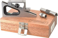 Fowler - 6-1/4 Inch Adjustable Planer and Shaper Gage - 5 Inch Long, 3/4 Inch Wide, 6-1/4 Inch High Base, Includes 1 Inch Extension Post, 3 Inch Extension Post, Wooden Case - Exact Industrial Supply