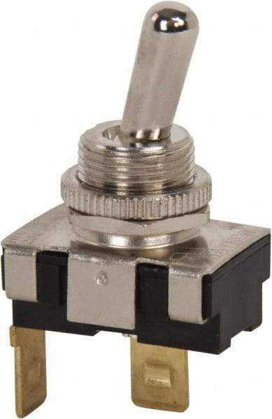 GC/Waldom - SPST Heavy Duty On-Off Toggle Switch - Quick Connect Terminal , Bat Handle Actuator, 3/4 hp at 125/250 VAC hp, 125 VAC at 20 A & 250 VAC at 10 A - Exact Industrial Supply