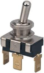 GC/Waldom - SPDT Heavy Duty On-On Toggle Switch - Quick Connect Terminal , Bat Handle Actuator, 3/4 hp at 125/250 VAC hp, 125 VAC at 20 A & 250 VAC at 10 A - Exact Industrial Supply