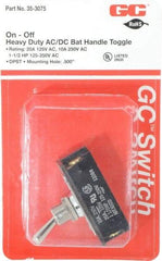 GC/Waldom - DPST Heavy Duty On-Off Toggle Switch - Screw Terminal, Bat Handle Actuator, 1-1/2 hp at 125/250 VAC hp, 125 VAC at 20 A & 250 VAC at 10 A - Exact Industrial Supply