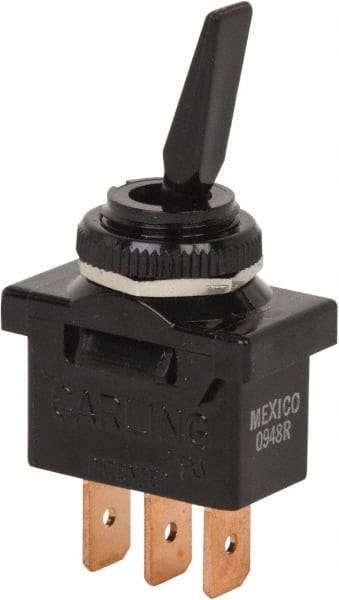 GC/Waldom - SPDT Medium Duty On-On Toggle Switch - Spade Terminal, Paddle Handle Actuator, 1/2 hp at 125/250 VAC hp, 125 VAC at 10 A & 250 VAC at 5 A - Exact Industrial Supply