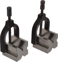 Value Collection - 14.29 to 1" Capacity, 90° Angle, Tool Steel V-Block - 1-3/4" Long x 1-19/32" Wide x 1-7/16" High, Sold as 2 Block Set - Exact Industrial Supply