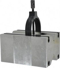 Value Collection - 31.75 to 2-1/8" Capacity, 90° Angle, Tool Steel V-Block - 4-7/8" Long x 3-1/2" Wide x 2-3/4" High, Sold as Matched Pair - Exact Industrial Supply