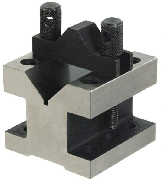 Value Collection - 2-9/16" Max Capacity, 90° Angle, Hardened Steel V-Block - 4-1/8" Long x 4-1/8" Wide x 3-1/16" High, Sold as Individual - Exact Industrial Supply