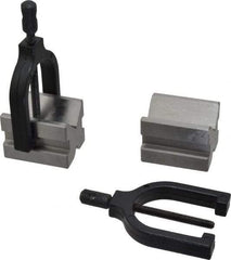 Value Collection - 1/2 to 1-3/32" Capacity, 90° Angle, Tool Steel V-Block - 2" Long x 1-1/2" Wide x 1-1/2" High, Sold as 2 Block Set - Exact Industrial Supply