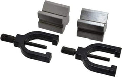 Value Collection - 7/16 to 13/16" Capacity, 90° Angle, Steel V-Block - 1-19/32" Long x 1-1/4" Wide x 1-1/4" High, Sold as 2 Block Set - Exact Industrial Supply