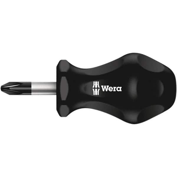Wera - #2 Point, 1" Blade Length Posidrive Screwdriver - 79mm OAL - Exact Industrial Supply