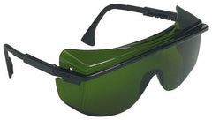 Safety Glass: Scratch-Resistant, Polycarbonate, Green Lenses, Full-Framed, UV Protection Black Frame, Adjustable