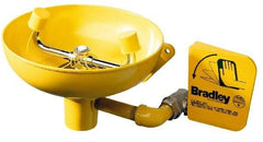 Bradley - Wall Mount, Plastic Bowl, Eyewash Station - 1/2" Inlet, 30 to 90 psi Flow, 0.4 GPM Flow Rate - Exact Industrial Supply
