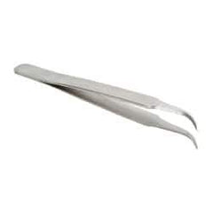 Value Collection - 4-1/4" OAL Stainless Steel Assembly Tweezers - Sharp Bent Points - Exact Industrial Supply