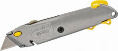 Stanley - Retractable Utility Knife - Aluminum Handle, 3 Blades Included - Exact Industrial Supply