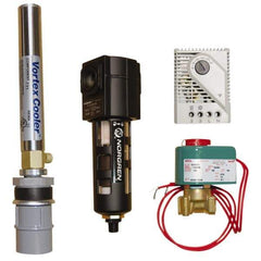 Vortec - 400 BTU per Hour, Vortex Enclosure Cooler with Thermostat - 1/8 NPT Thread, 8 Cubic Ft. per min - Exact Industrial Supply