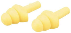 3M - Reusable, Uncorded, 25 dB, Flange Earplugs - Yellow, 100 Pairs - Exact Industrial Supply
