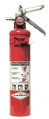 2.5 Lb, 1-A:10-B:C Rated, Dry Chemical Fire Extinguisher 3″ Diam x 15-1/2″ High, 195 psi, 15' Discharge in 10 sec, Rechargeable, Steel Cylinder