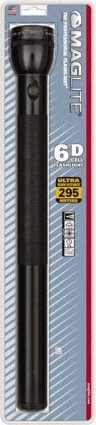 Mag-Lite - Krypton Bulb, 178 Lumens, Industrial/Tactical Flashlight - Black Aluminum Body, 6 D Batteries Not Included - Exact Industrial Supply