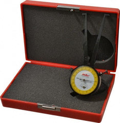 Value Collection - 3/4 to 1-3/4" Black Oxide & Chrome Plated Inside Dial Caliper Gage - 0.001" Graduation, 0.038mm Accuracy, 3-1/4" Leg Length, Ball Contact Points - Exact Industrial Supply