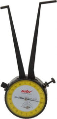 Value Collection - 1-1/2 to 2-1/2" Black Oxide & Chrome Plated Inside Dial Caliper Gage - 0.001" Graduation, 0.038mm Accuracy, 3-1/4" Leg Length, Ball Contact Points - Exact Industrial Supply