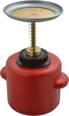 Eagle - 1 Quart Capacity, 9-3/4 Inch High x 5-1/4 Inch Diameter, Polyethylene Plunger Can - 5-1/4 Inch Dasher Diameter, Red, Approval Listing/Regulation FM - Exact Industrial Supply