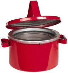 Eagle - 8 Quart Capacity, Coated Steel, Red Bench Can - 7 Inch High x 11-1/4 Inch Diameter, 2-1/2 Inch Dasher Diameter, Includes Lid - Exact Industrial Supply