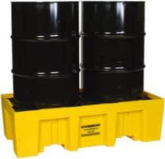 Eagle - 66 Gal Sump, 4,000 Lb Capacity, 2 Drum, Polyethylene Spill Deck or Pallet - 26-1/4" Long x 26-1/4, 51" Wide x 13-3/4" High - Exact Industrial Supply