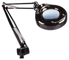 Value Collection - 38 Inch, Swing Arm, Clamp on, Fluorescent, Black, Magnifying Task Light - 22 Watt, 1.75x Magnification, 5 Inch Wide, 5 Inch Long - Exact Industrial Supply