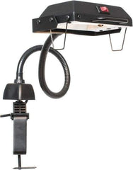 Electrix - 27 Inch, Gooseneck, Clamp on, Halogen, Black, General Purpose Task Light - 100 Watt, Nonmagnifying - Exact Industrial Supply