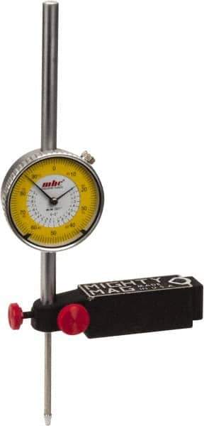 Value Collection - 0.001" Graduation, 0-100 Dial Reading, Dial Indicator & Base Kit - 4-1/2" Base Length x 1" Base Width x 1-1/4" Base Height, 2.2" Dial Diam - Exact Industrial Supply