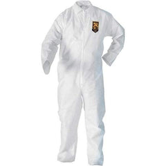 KleenGuard - Size XL SMS General Purpose Coveralls - White, Zipper Closure, Elastic Cuffs, Elastic Ankles, Serged Seams - Exact Industrial Supply