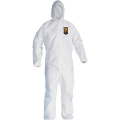 KleenGuard - Size 3XL SMS General Purpose Coveralls - White, Zipper Closure, Elastic Cuffs, Elastic Ankles, Serged Seams - Exact Industrial Supply